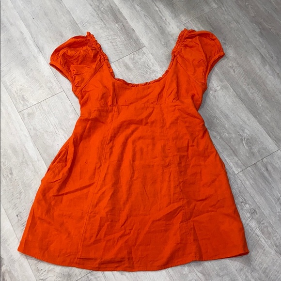 Free People Dresses & Skirts - Free People Orange Off the Shoulder Mini Dress
